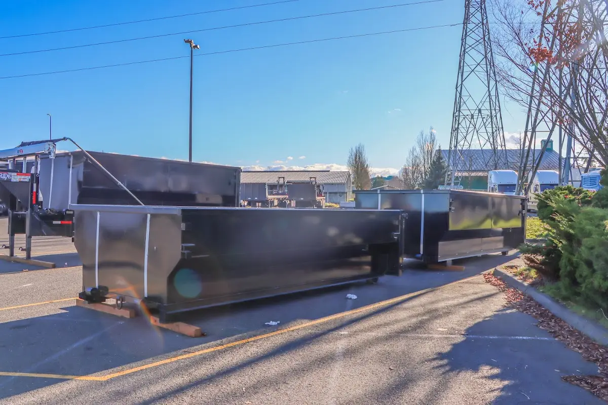 Roll-off dumpster ready for waste disposal at job site for Construction Dumpster Rental in Silvis